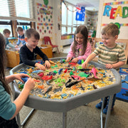 Grey, Large, Silver Stand, set