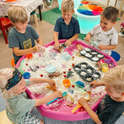 Pink, Large, Silver Stand, Set