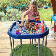 Navy, Small, Silver Stand, set