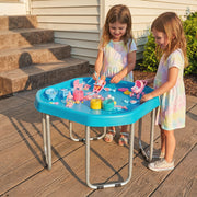 Blue, Small, Silver Stand, set