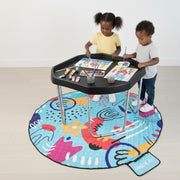 Black, Large, Blue Mat