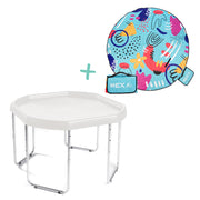 White, Large, Blue Mat