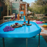 Blue,Large,Silver Stand